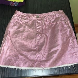 •Metallic Demin Skirt•